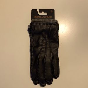 Stewart of Scotland 100% leather gloves with %cashmere lining